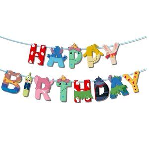 Monster Happy Birthday Sign Banner 7" Party Supplies Decor and 10 pc Coaster